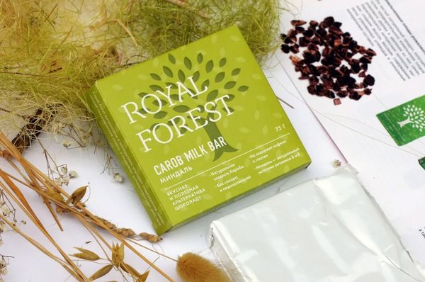 Royal Forest Carob Milk Bar обжаренный кэроб, 75 гр