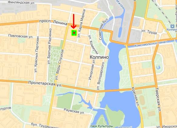 Карта колпино с улицами и домами спб