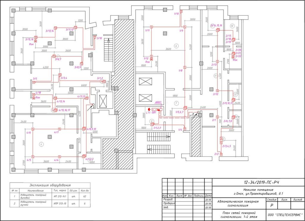 Проектная документация на пожарную сигнализацию образец